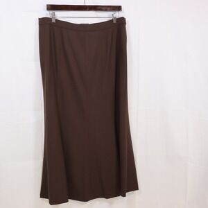 Marina Rinaldi Maxi Skirt 23 Brown Womens Wool Blend Panel Flare Gorpcore‎